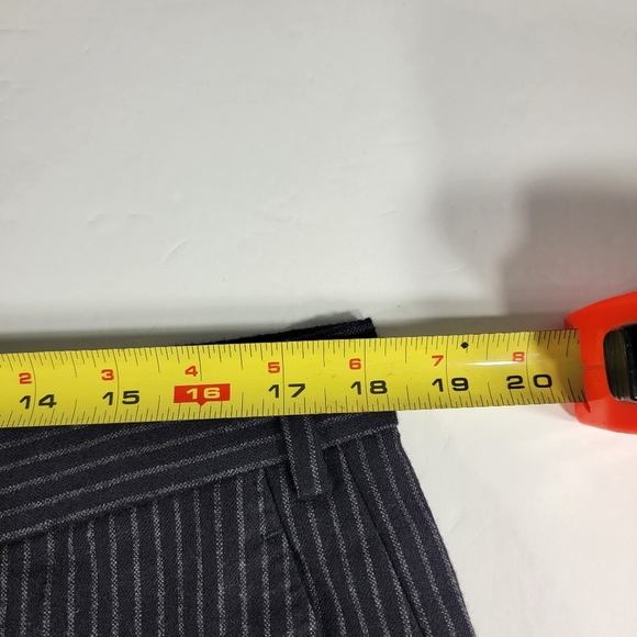 Nicolo Contarini Pinstripe Wool Dress Pants  36×29 Charcoal Slacks Flat Front - Picture 3 of 7